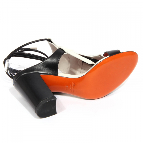 H0588 sandalo donna SANTONI ROSE COLLECTION woman sandal white/black