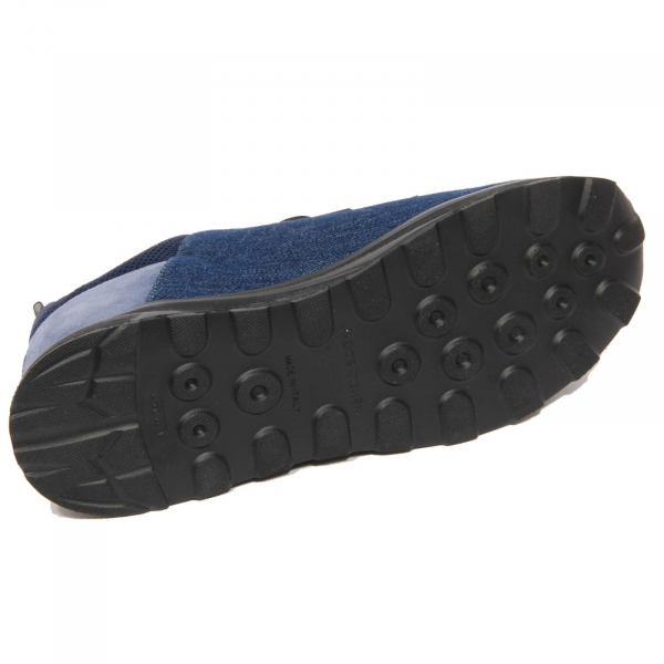 H0596 sneaker uomo JACOB COHEN SPIRIDON man denim/suede shoe blue/black