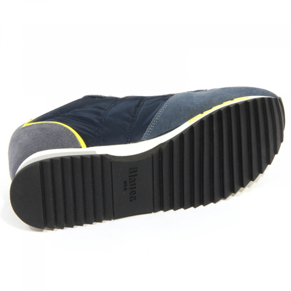 H0880 sneaker uomo BLAUER men suede/fabric shoes blue camouflage