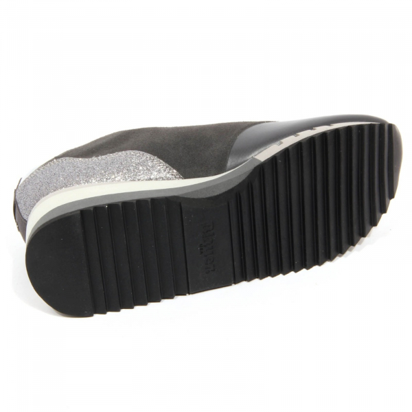 H0888 sneaker donna BLAUER women suede/fabric shoes grey glitter