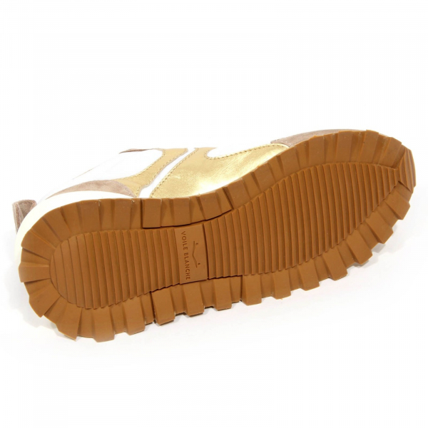 H1444 sneaker donna VOILE BLANCHE woman QWARK suede/fabric shoe dove/white