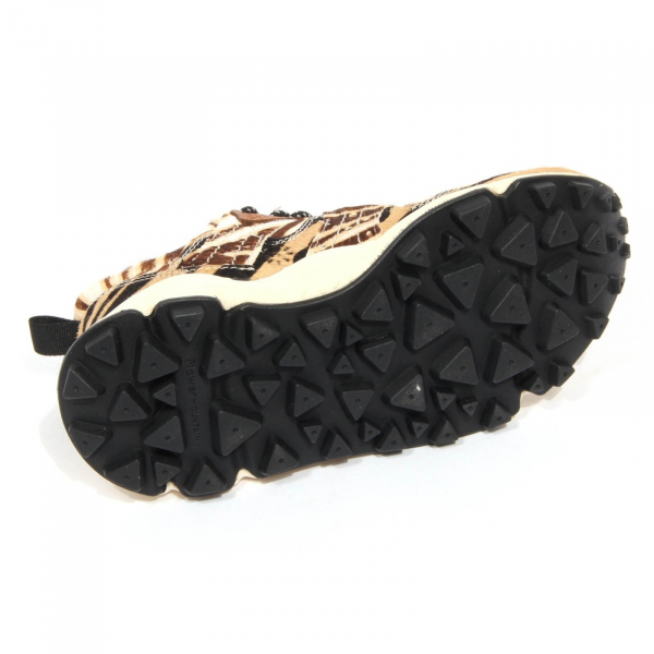 H1470 sneaker donna FLOWER MOUNTAIN woman CORAX leather/pony hair shoe animalier