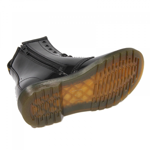 H1636 anfibio bimba girl DR. MARTENS kid 1460 PATENT LAMPER boot black