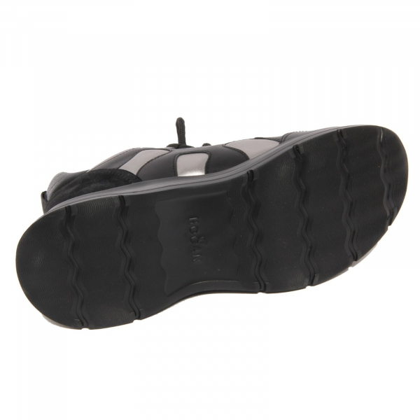 H2092 sneaker donna HOGAN H585 woman leather shoes black/silver