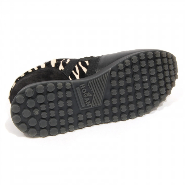 H2142 sneaker donna HOGAN H429 woman leather/fur shoes black