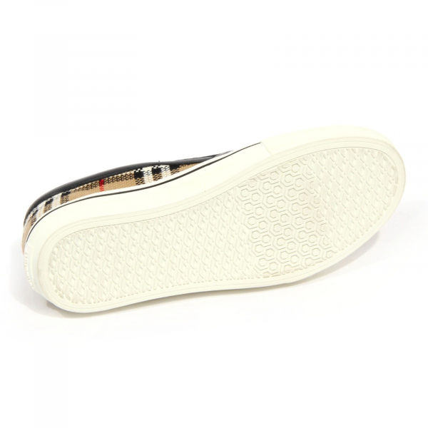 H2378 slip on donna BURBERRY women DELAWARE check fabric leather shoes  