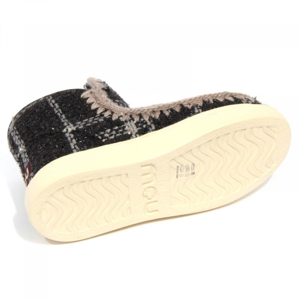 H3078 stivaletto donna MOU ESKIMO SNEAKER BOLD TEXTILE woman tartan boots black
