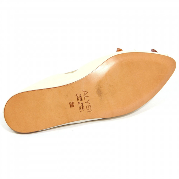 H3292 ballerina donna ALYSI woman leather flats shoes off white