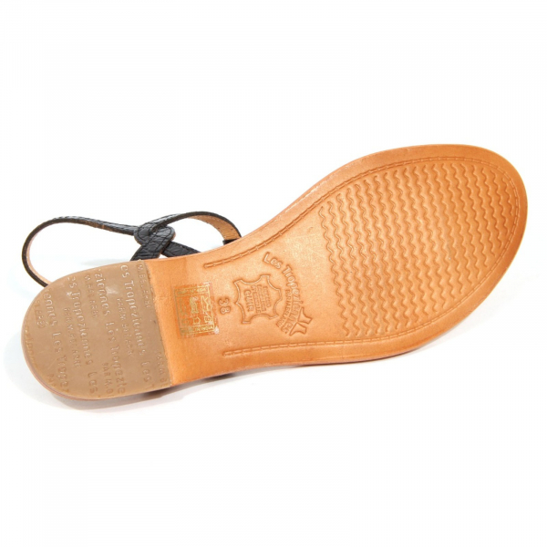 H3296 infradito donna LES TROPEZIENNES BILLY woman printed leather sandals black