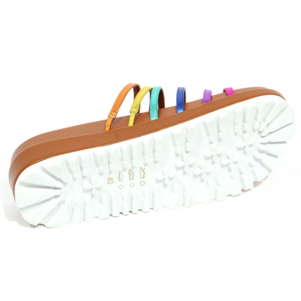 H3362 ciabatta donna KURT GEIGER MARLO RAINBOW woman leather shoes multicolor