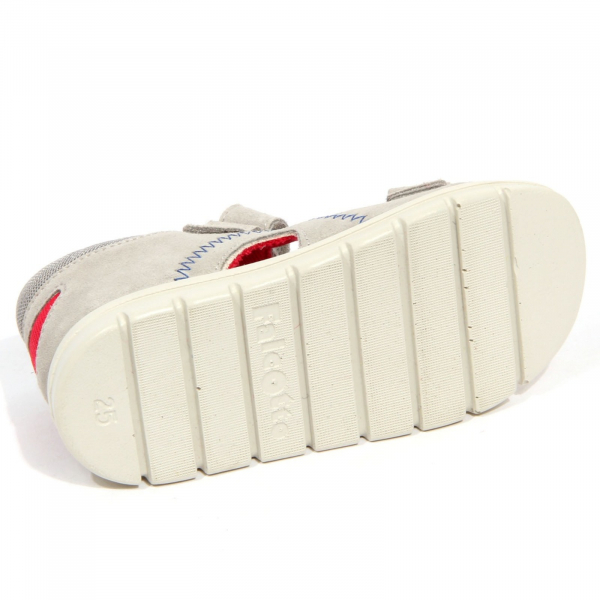 H3406 sandalo bimbo boy FALCOTTO ZEPHIROS kids suede/textile sandals grey