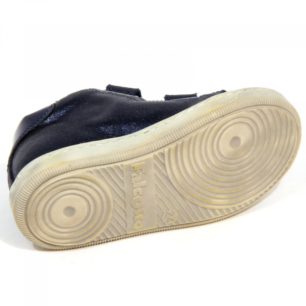 H3426  sneaker bimba girl FALCOTTO LIRA VL kids vintage leather shoes blue