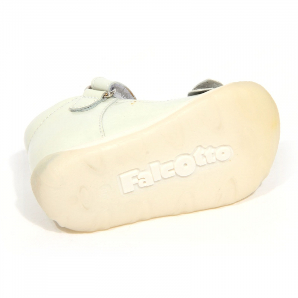 H3452 ballerina bimba girl FALCOTTO kids patent leather shoes off white/silver