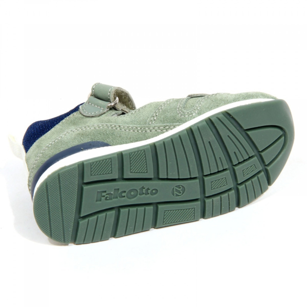 H3526 sandalo bimbo boy FALCOTTO CODY kids suede/textile sandals green
