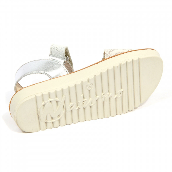 H3618 sandalo bimba girl NATURINO kids sandals silver/off white