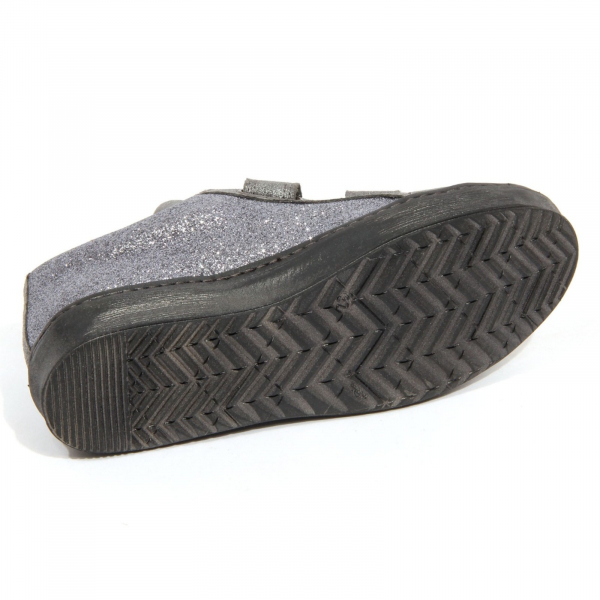 H3732 sneaker bimba girl NATURINO kids glitter shoes metallic grey