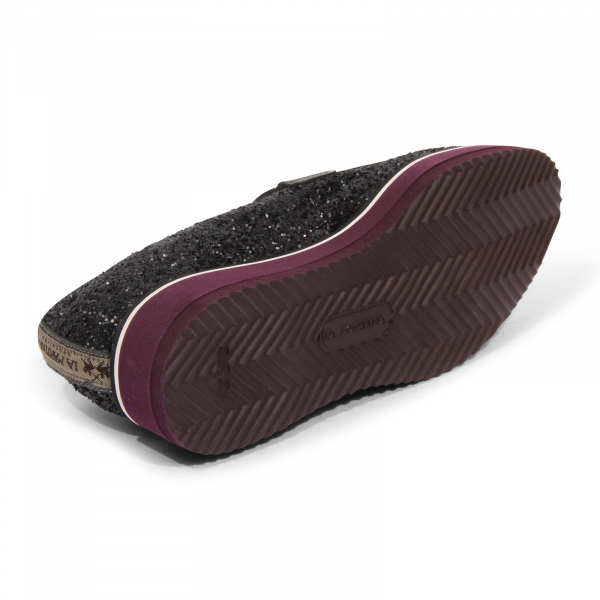 H9854 mocassino donna LA MARTINA woman glitter loafer black