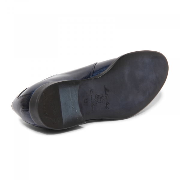 I0662 scarpa uomo PRINCIPE DI MILANO man polish shoes blue