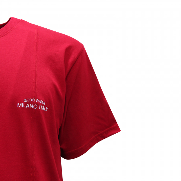 I3497 MAGLIA UOMO GCDS MAN LOOSE FIT T-SHIRT BURGUNDY