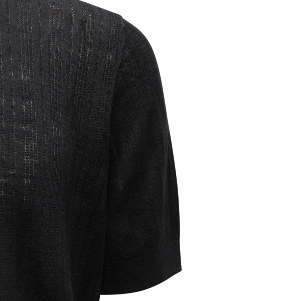 I3772 MAGLIA UOMO PAOLO PECORA MAN LINEN BLEND T-SHIRT BLACK