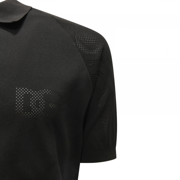 I4754 POLO UOMO DOLCE&GABBANA MAN PERFORATED POLO BLACK