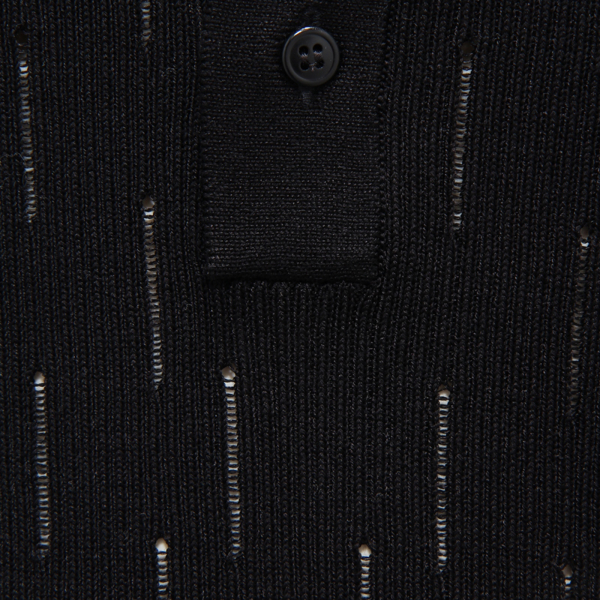 I5600 POLO UOMO LARDINI MAN PERFORATED POLO BLACK