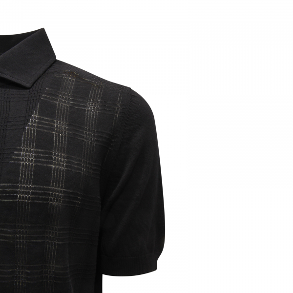 I5625 POLO UOMO LARDINI MAN PERFORATEDPOLO BLACK
