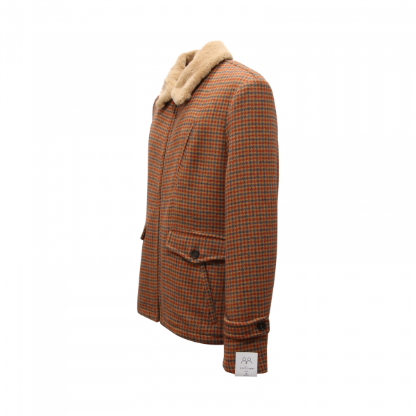 I6512 GIUBBOTTO UOMO BICOLORE MAN ECO-FUR COLLAR JACKET