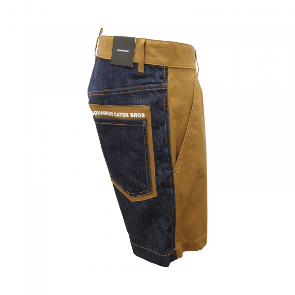 I7063 BERMUDA UOMO DSQUARED2 MARINE SHORT MAN KAKI/DENIM