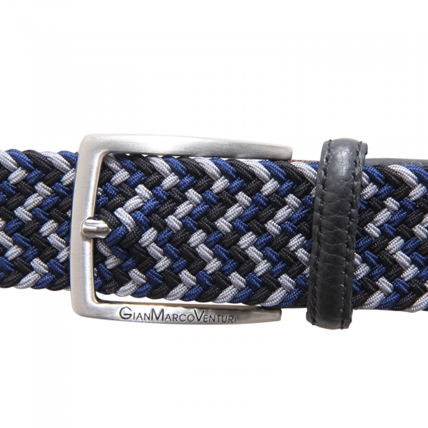 I7626 CINTURA ELASTICA UOMO GIANMARCOVENTURI MAN BELT BLACK/BLUE 