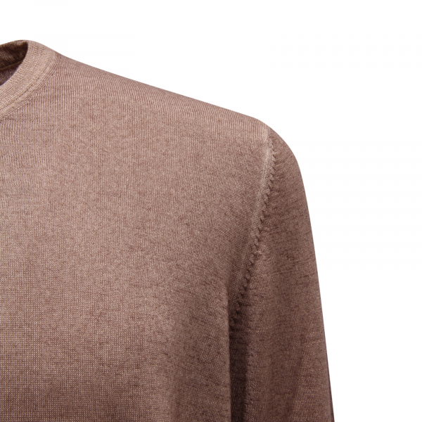 I9360 MAGLIONE UOMO GRAN SASSO MAN WOOL SWEATER TAUPE