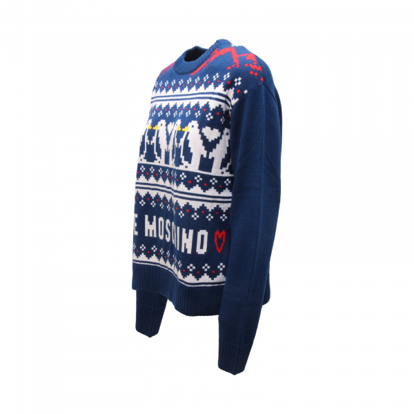L0915 MAGLIONE DONNA MOSCHINO LOVE WOMAN WOOL BLEND SWEATER