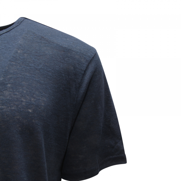 L1451 MAGLIA T SHIRT UOMO SELECTED MAN LINEN BLUE 