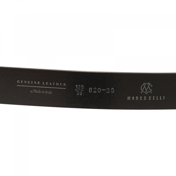 L3963 CINTURA UOMO NO BRAND MAN LEATHER BELT BLACK