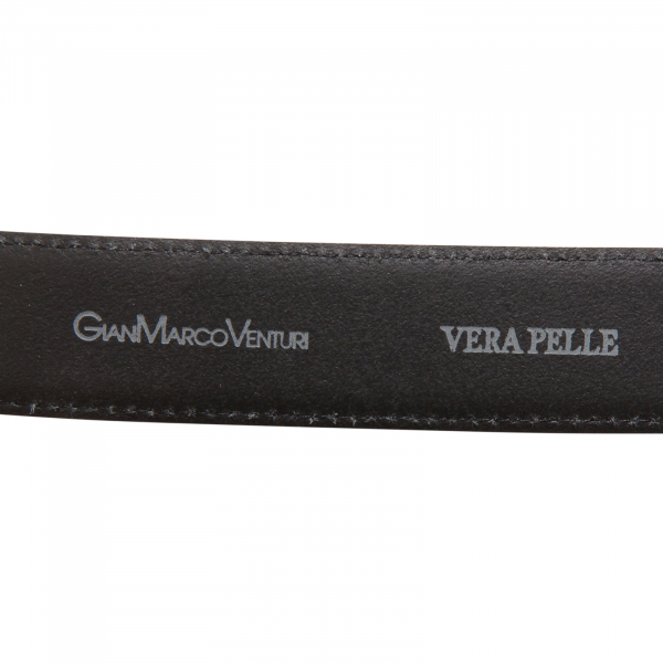 L3985 CINTURA UOMO NO BRAND MAN LEATHER BELT BLACK