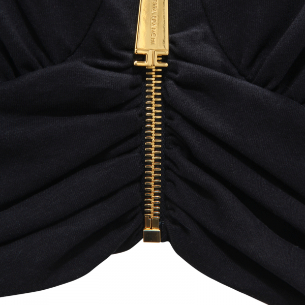 L4522 MAGLIA CROPPED DONNA ELISABETTA FRANCHI WOMAN T-SHIRT BLACK