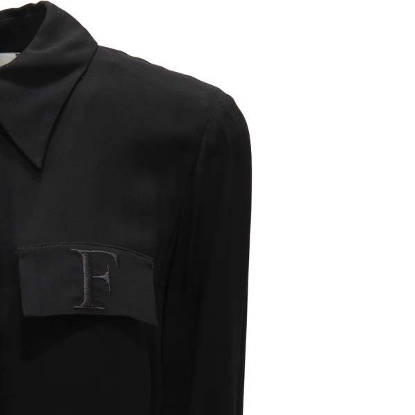 L4593 CAMICIA DONNA ELISABETTA FRANCHI WOMAN VISCOSE SHIRT BLACK