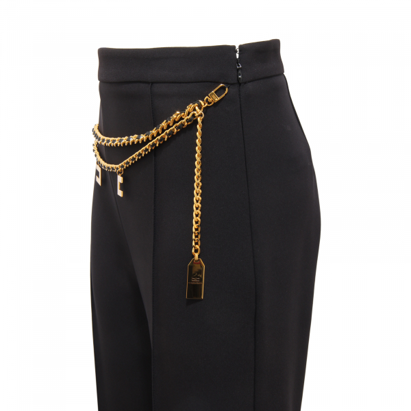 L4829 PANTALONE DONNA ELISABETTA FRANCHI WOMAN TROUSERS BLACK