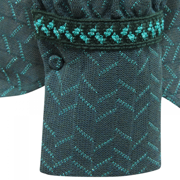 L4929 CAMICIA DONNA PHO FIRENZE WOMAN LUREX SHIRT GREEN
