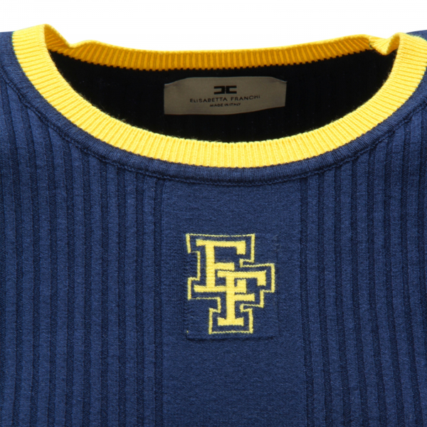 L5239 MAGLIONE DONNA ELISABETTA FRANCHI WOMAN SWEATER BLUE