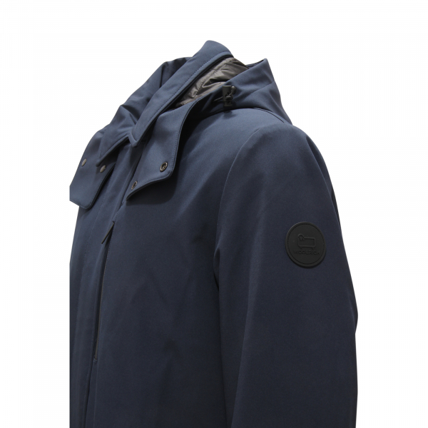 L5376 PIUMINO UOMO WOOLRICH BARROW MAC SOFT SHELL MAN JACKET BLUE