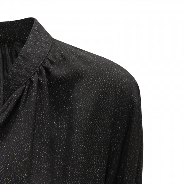L5734 BLUSA DONNA MASON'S ADELE WOMAN LUREX SHIRT BLACK
