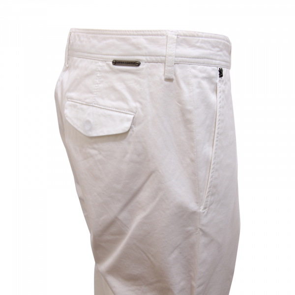 L5972 PANTALONE UOMO MESSAGERIE WHITE COTTON TROUSER MAN