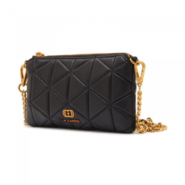 L7514 BORSA POCHETTE LA CARRIE WOMAN WALLET BAG BLACK 25x4x13CM