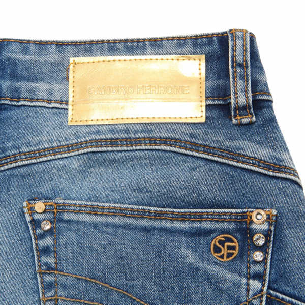 L9032 JEANS DONNA SANDRO FERRONE WOMAN SKINNY DENIM TROUSERS 