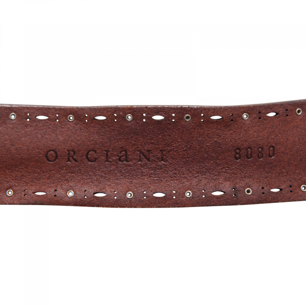 M0318 CINTURA UOMO ORCIANI MAN STUDS BELT BROWN