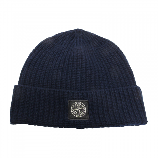 M0880 CUFFIA UOMO STONE ISLAND MAN BEANIE HAT BLUE