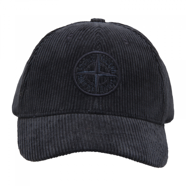 M0903 CAPPELLO VELLUTO UOMO STONE ISLAND MAN VELVET CAP BLUE
