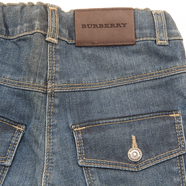 M1606 JEANS BIMBA BURBERRY GIRL KIDS DENIM DELAVE' TROUSERS
