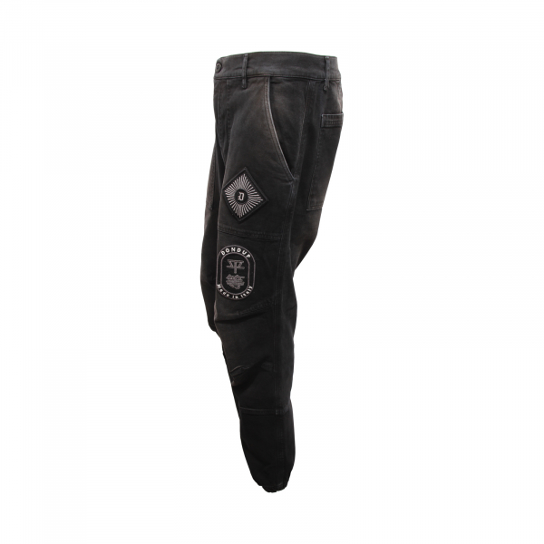 M2327 PANTALONE UOMO DONDUP MAN DELAVE' TROUSERS BLACK